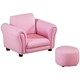image 6 of HOMCOM Kids Sofa Set Toddler Chair Children Couch Seating Armchair w/ Footstool Pink