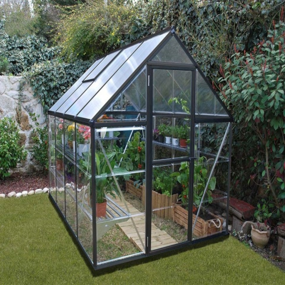 image 1 of Greenhouse Hybrid 6 x 8 - Polycarbonate - L247 x W185 x H208 cm - Grey