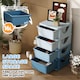 image 3 of HOMCOM Kids Storage Units with Drawers 3 Tier Chest Dresser Tower | Blue | 37 x 37 x 76 cm