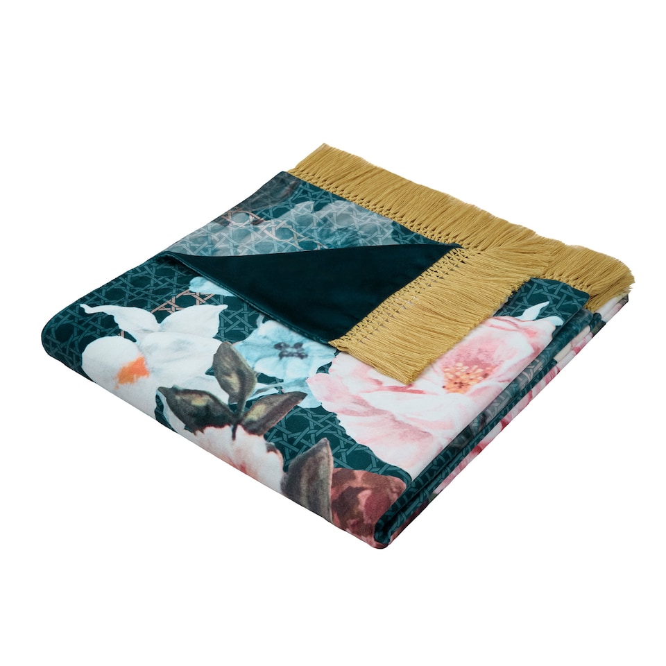 image 1 of Laurence Llewelyn-Bowen Bouquet List Throw Blue