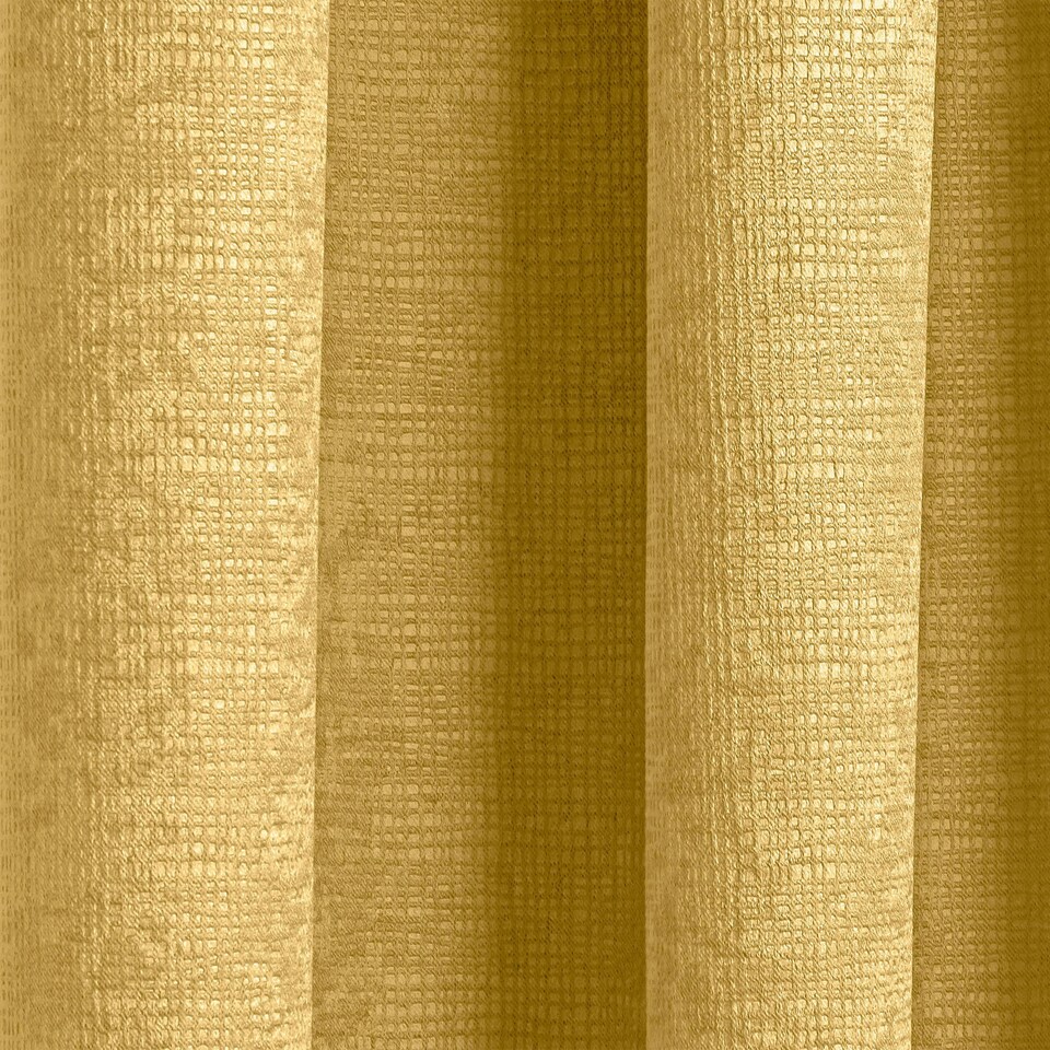 image 1 of Matrix Ochre Curtains 66 x 72 inch (168 x 183 cm) Room Darkening Pencil Pleat Thermal Noise Reducing Curtains for Bedroom and Living Room