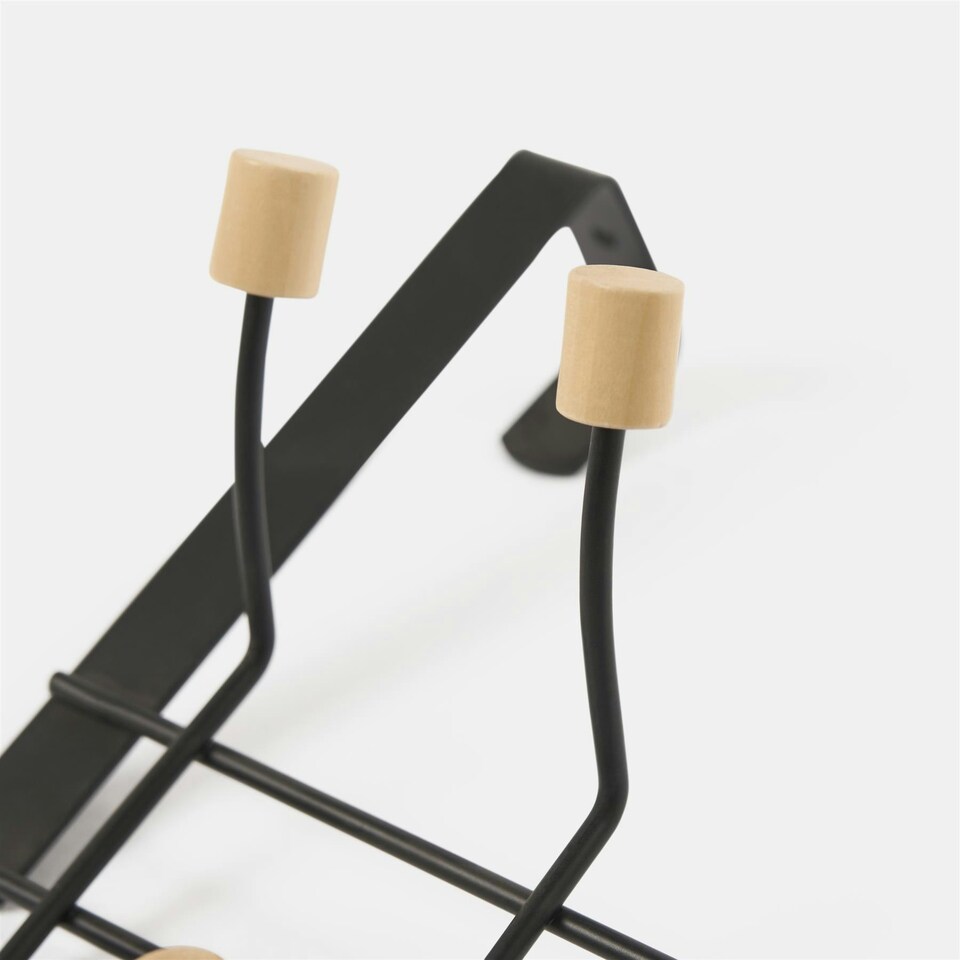 image 1 of OHS Over Door 10 Hooks Coat Hanger Wood Organiser Space Saving Home Storage Rail