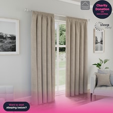 Enhanced Living Dallas Blackout Thermal Natural Curtains with 3 inch Tape Top Header (PAIR) - 46x72 inch (117x183cm)