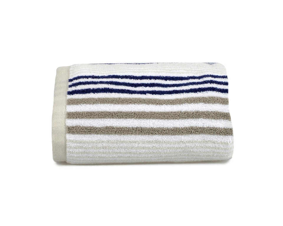 image 1 of Merlin Striped Hand Towel - Navy/Grey