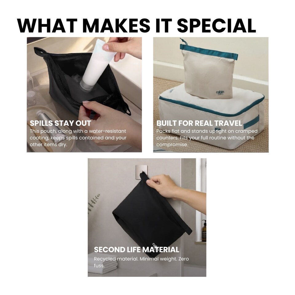 image 1 of CabinZero Ultralight Wash Pouch, Everyday Family Toiletry Bag