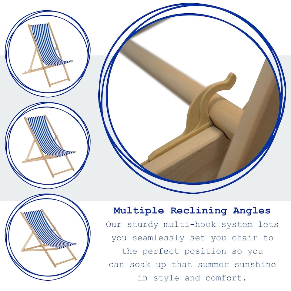 image 1 of Harbour Housewares Folding Wooden Deck Chairs - Natural - Pack of 2 | Cream | Beige