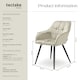 image 6 of Dining Chair Marilyn - velvet look, quilted pattern - per piece Cream | Cream/Black
