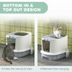 image 5 of PawHut Cat Litter Box, Hooded Cat Litter Tray with Lid, Scoop Grey | One Size