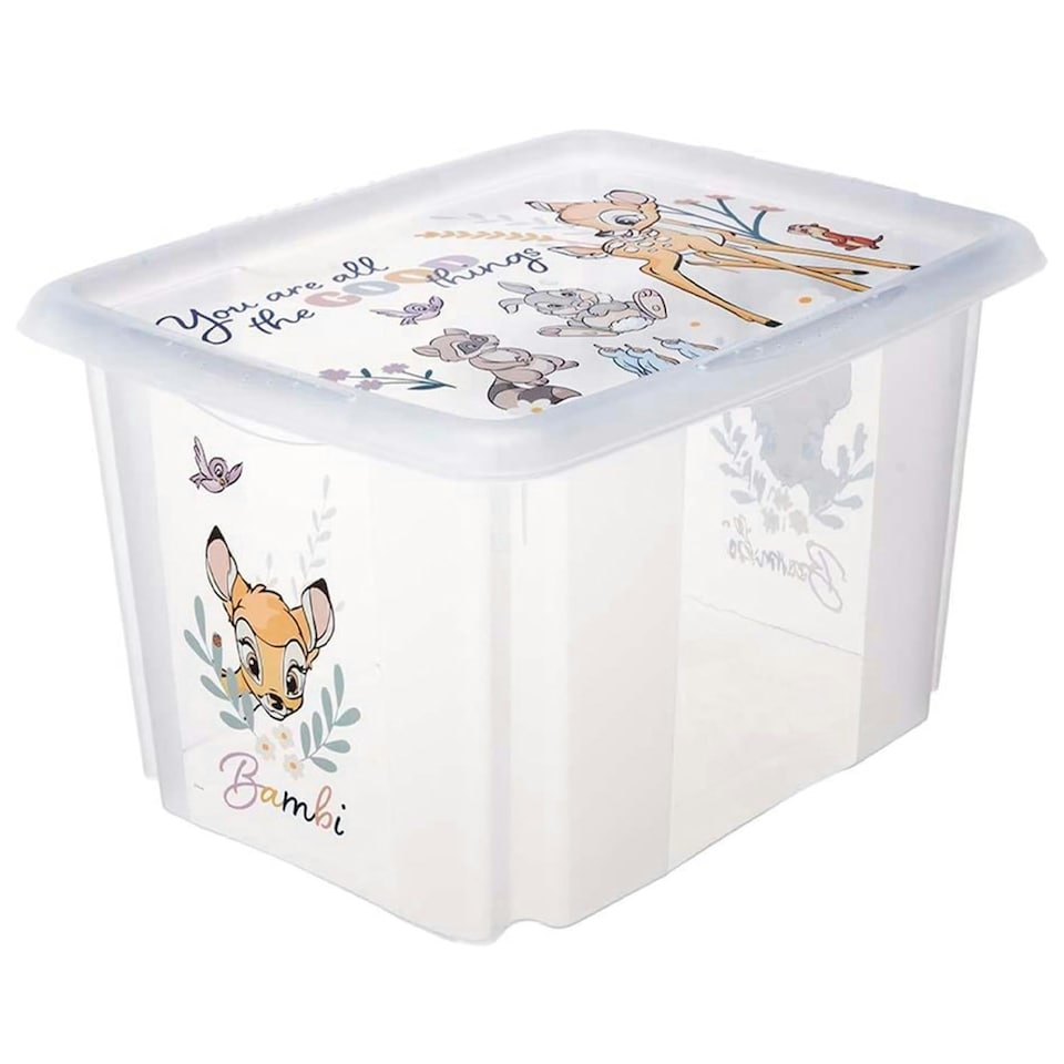 image 1 of Keeeper Bambi Turn Around Stackable Box with Lid 30 Litre Transparent