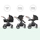 image 3 of Stomp Luxe 2-in-1 Pram – Birth to Approx. 4 Years, Foldable, All-Terrain, Rain Cover, Footmuff, Puncture-Proof Wheels & More (Black/Midnight/Tan)