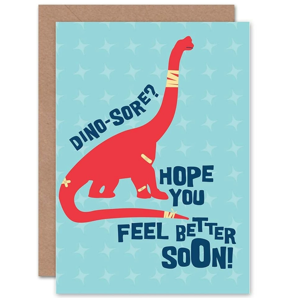 image 1 of Get Well Soon Dinosaur Pun Cute Card