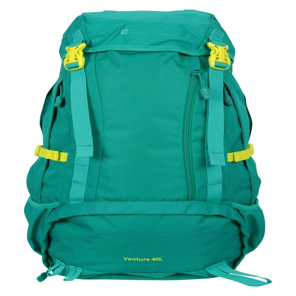 image 1 of Mountain Warehouse Venture Rucksack Ripstop Zipped Security Pockets Hiking Bag Green