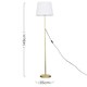 image 3 of ValueLights Charlie Gold Floor Lamp White Taper Shade & Bulb 