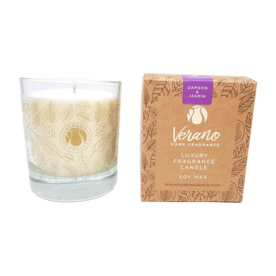 image 1 of Verano Spanish Ceramics Set of 4 Glass Scented Soy Wax Candles - 200g | Clear | 200g