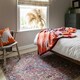 image 4 of KUKOON Red Distressed Persian Style Non Slip Washable Low Pile Rug 80cm x 150cm