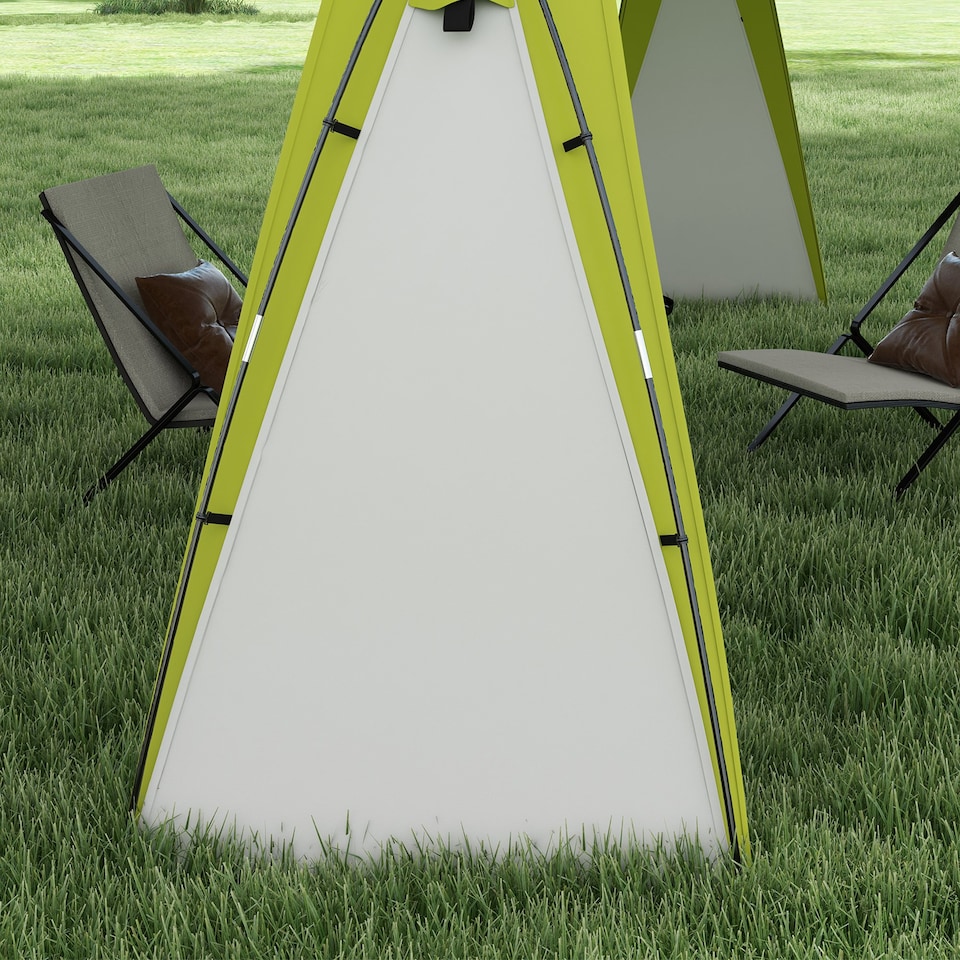 image 1 of Outsunny 3.5 x 3.5M Camping Gazebo, Outdoor Event Shelter Dome Tent Garden Sun Shelter Patio Spire Arc Pavilion Camp Sun Shade Tent for 68 Person | Green