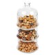image 2 of 3 Tier Glass Cookie Jar Display Container with Dome Lid Sweets Biscuits