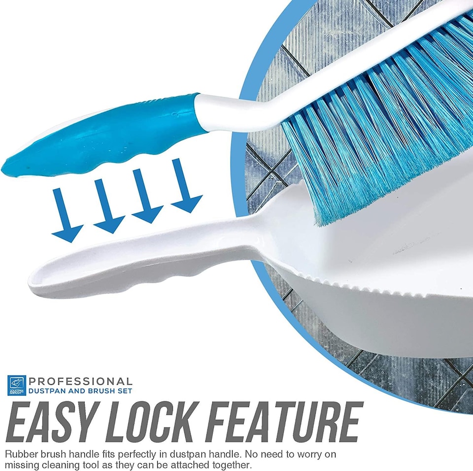 image 1 of Durable Bristles and Easy Sweep Dustpan and Brush Set