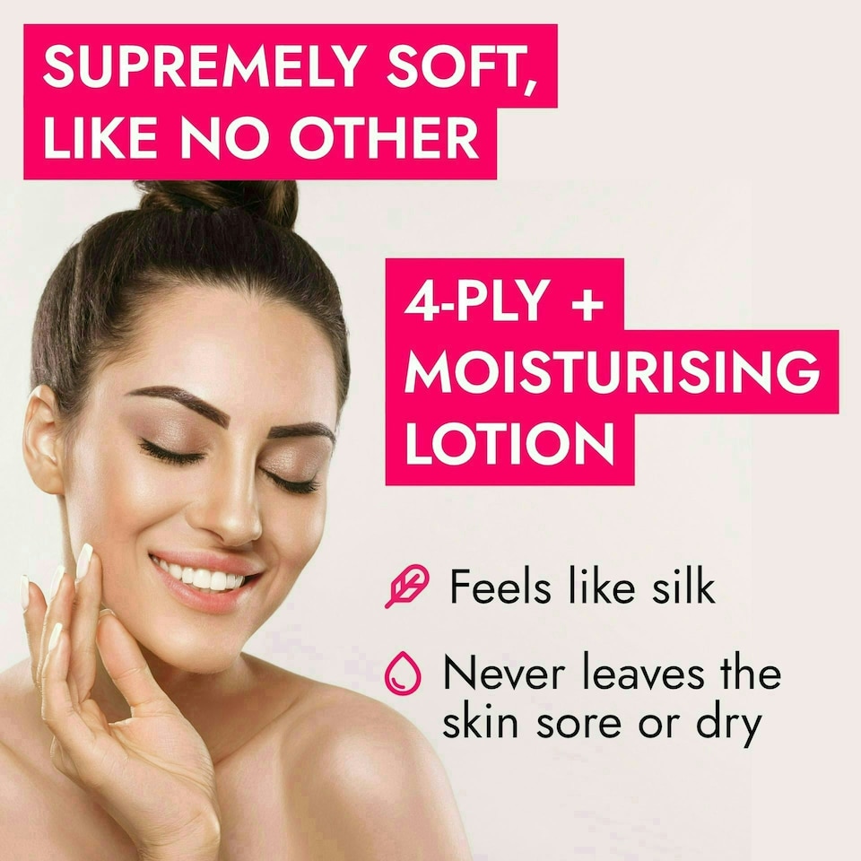 image 1 of tishoo 4-Ply Hyaluronic Acid-Infused Ultra Soft Tissues - 4 tubes, Pink/Butterflies