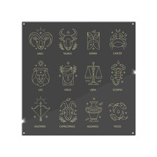 Zodiac Sign Dining Splash Back | White