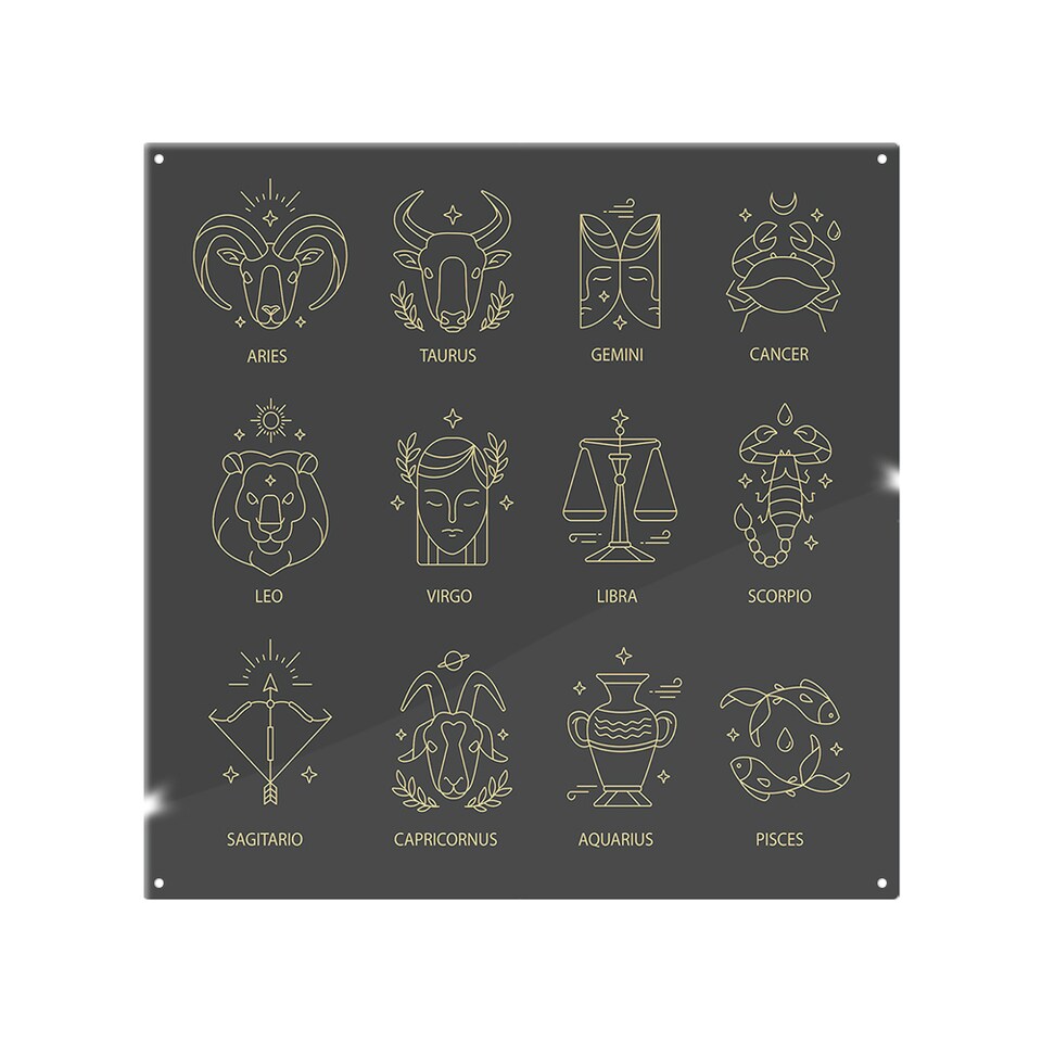 image 1 of Zodiac Sign  Dining Splash Back | White