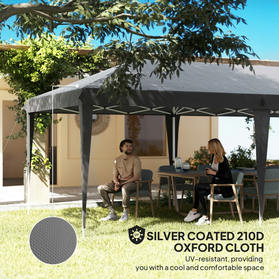image 1 of Outsunny 6 x 3(m) Pop Up Gazebo Patio Party Event Heavy Duty Canopy Grey