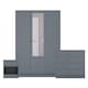 image 5 of Vida Designs Riano 3 Piece Bedroom Set (1 Drawer Bedside Chest, 4 Drawer Chest, 3 Door 2 Drawer Mirrored Wardrobe), Grey (5)