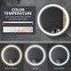 image 5 of kleankin Wall Mounted Round LED Bathroom Mirror with 3 Light Colours, Black