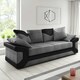 image 4 of Toledo 5 Seater Grey Jumbo Cord 3+2 Sofa Set With a Modern Black Leather Trim Grey | A  sleek black leather trim