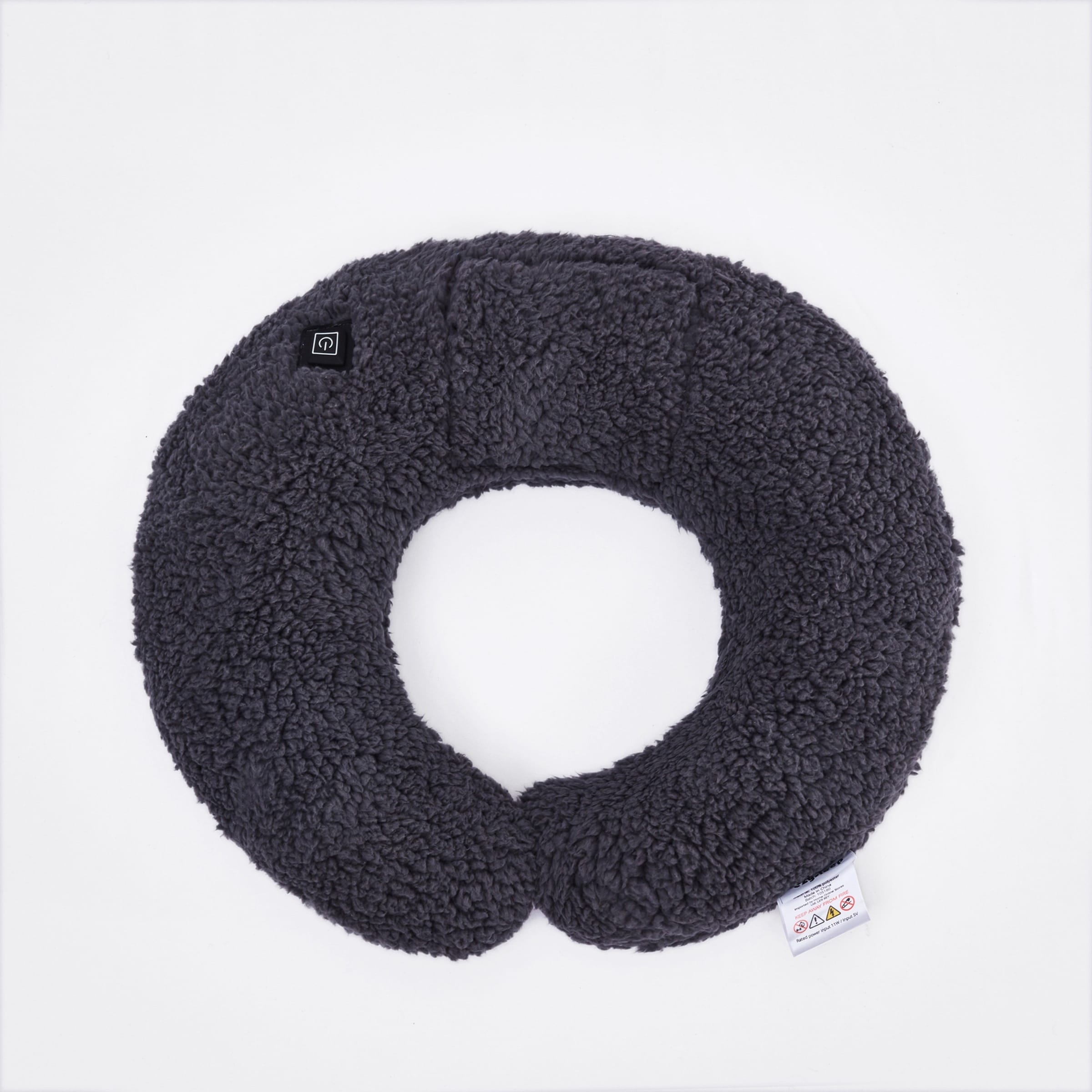 Groundlevel Teddy Fleece Heated Neck Pillow Relaxation Comfort Luxurious Fabric | Grey
