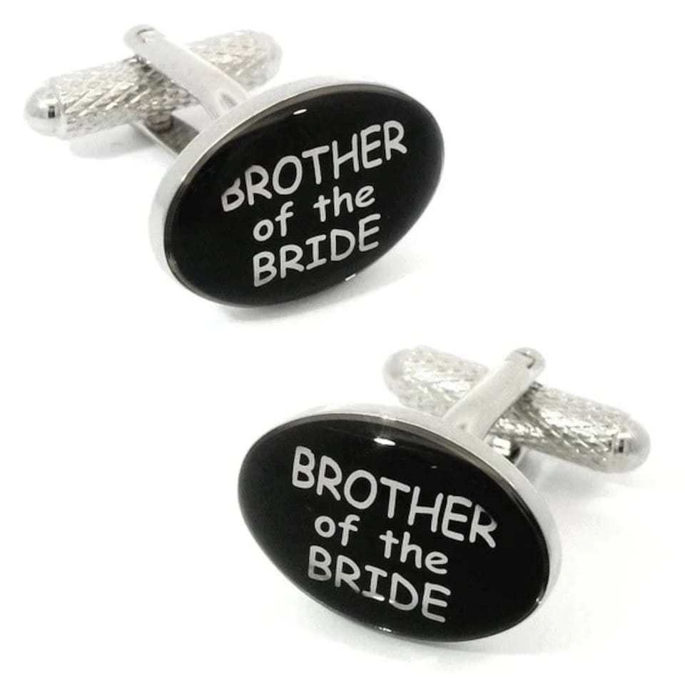 image 1 of Brother of the Bride Cufflinks - Onyx Art CK56 Wedding Novelty Gift