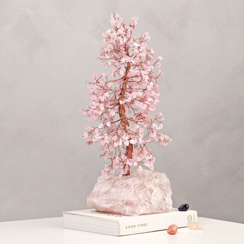image 1 of Gemstone Tree Rose Quartz - Love Large Pink