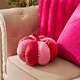 image 1 of OHS Autumnal Halloween Gonk Pumpkin Ghost Ghoul Boo Matte Velvet Boucle Filled Decor Scatter Bed Chair Sofa Cushions Multi | Pink/Red Pumpkin | 20 x 20 x 15cm