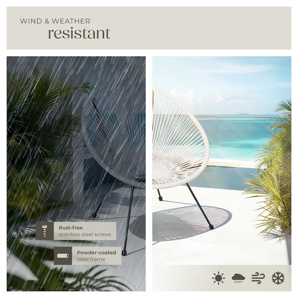 image 1 of Garden chairs in retro design set of 2 | White | white | 1