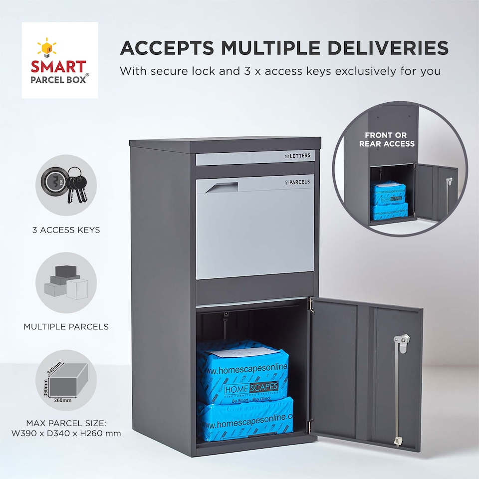 image 1 of SMART PARCEL BOX® Extra Large Front & Rear Access Dark | Grey | 1