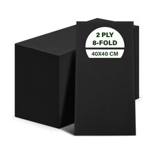 ECONX Black Paper Napkins 40cm 2 Ply Strong Paper Napkins Tissue Serviettes Cocktail Napkins Pack of 125
