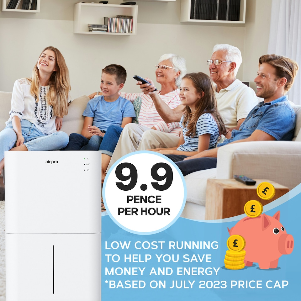 image 1 of Air Pro WiFi Dehumidifier - 4L Water Tank, 20L /Day, 24H Timer Laundry Drying - Portable Electric Mould, Damp And Condensation Remover | White | 20L / Day | 1