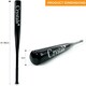 image 2 of 32" Sports Heavy Duty Baseball Bat Pole Stick Aluminium Sport Training Practice, Black