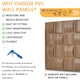 image 8 of NOVECRAFTO Lattice Effect 3D Wall Panels – 6 Sheets Covering 1.5m² | 16.15ft² Interior Cladding Set | Square Grid Design – Each Panel 50x50cm Wooden