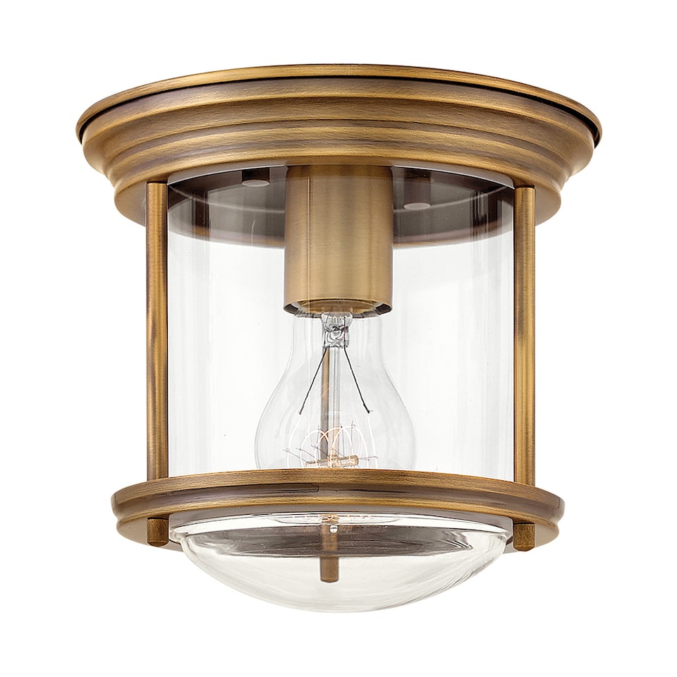 image 1 of Hinkley Hadrian 1 Light Flush Mount Brushed Bronze with Glass IP44