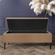 image 2 of 150cm Paris Plain Ottoman Storage Bench -Naples Shoes Bench with Black Turned Wooden Legs - Brown Upholstery Storage Footstool