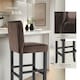 image 4 of Bar Stools with a padded backrest and faux leather cover | Brown | brown | 41 x 40 x 107 cm | 2