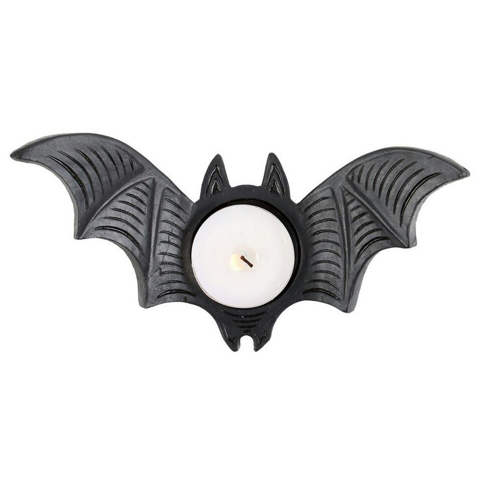 image 1 of Something Different Bat Tealight Holder - Black - One Size