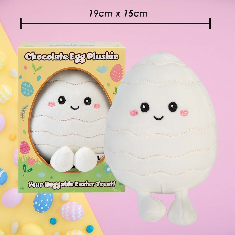 image 1 of PMS Easter Egg Soft Toy in Gift Box 19cm x 15cm, White