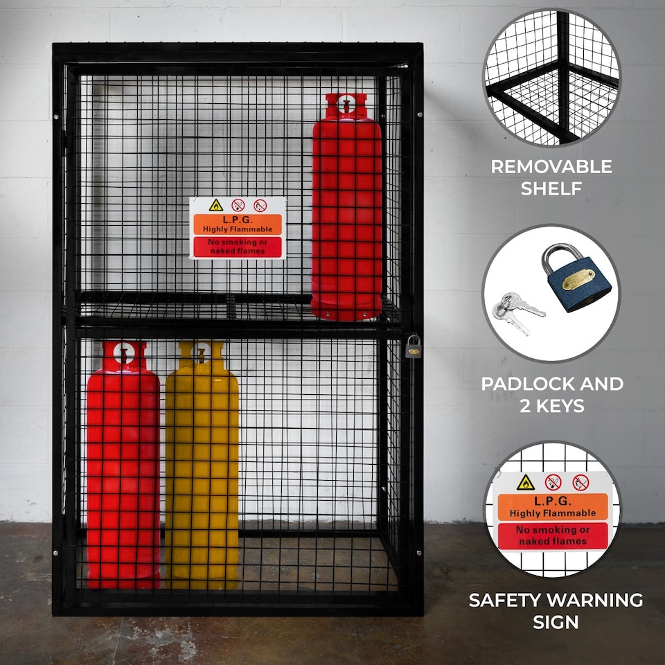 image 1 of Gas Bottle Collapsible Mesh Cage – 184 x 116 x 57cm