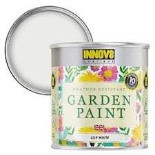 Innov8 Coatings Garden Paint - - 750ml - Lily White - Satin Finish - 10 Year Guarantee | White | Lily White | 750ml | 1
