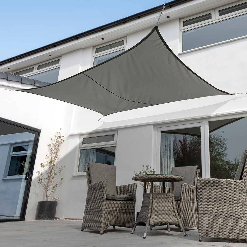 image 1 of 4m x 3m Rectangle Waterproof Charcoal Sun Shade Sail