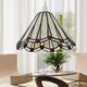 image 6 of Ely - Tiffany Cream and Red Easy Fit Pendant Shade