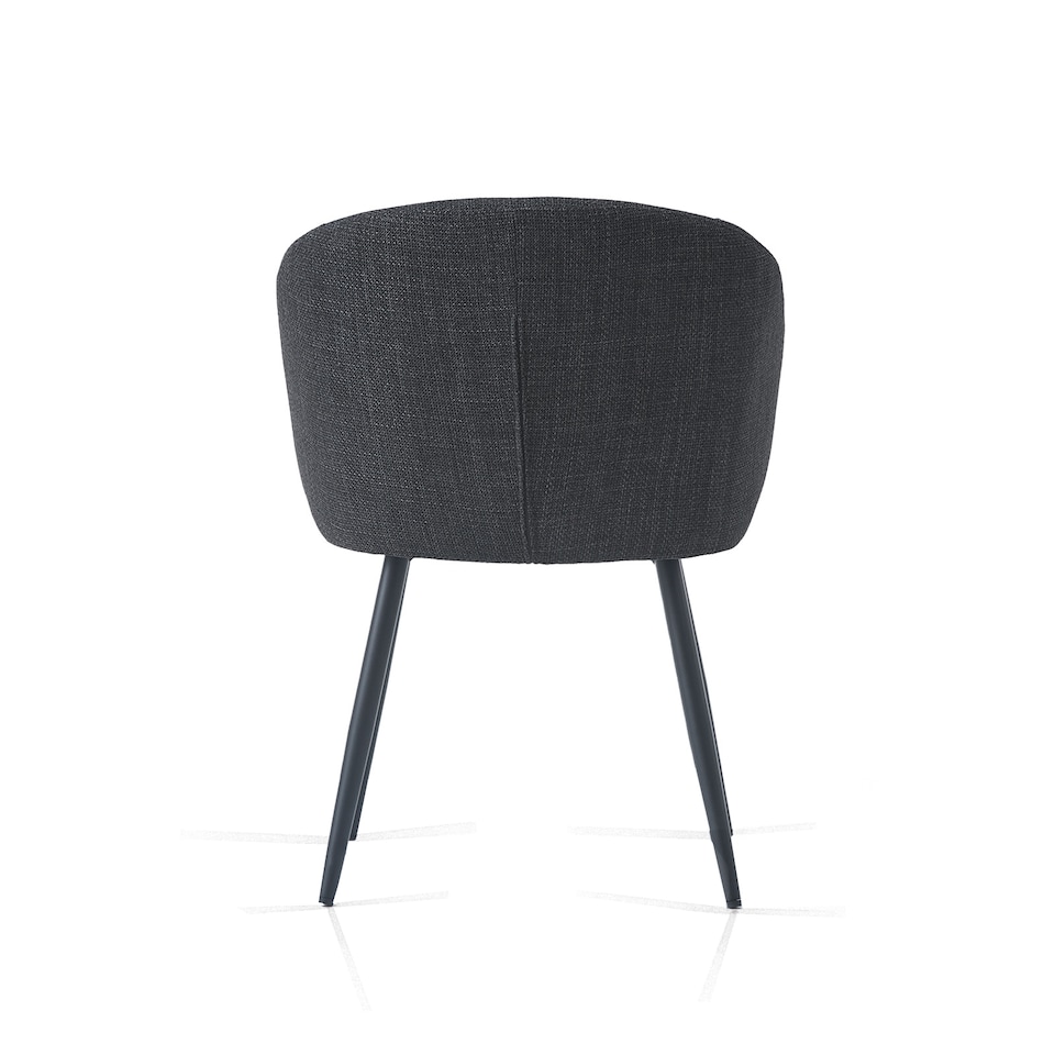 image 1 of SONARA Modern Set of 2 Chunky Weave Fabric Ergonomic Dining Chairs with Arms | Grey