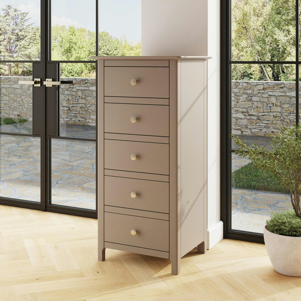 image 1 of Palma 5 Drawer Chest of Drawers Putty